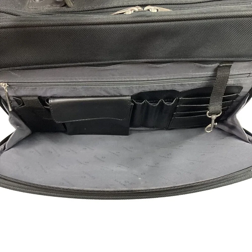 Samsonite Rolling Carry On-Black-2 Wheel-Extended Handle+Carry Han-Clothes Strap